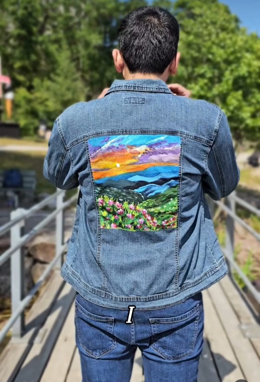 Denim Hand Painted Jacket