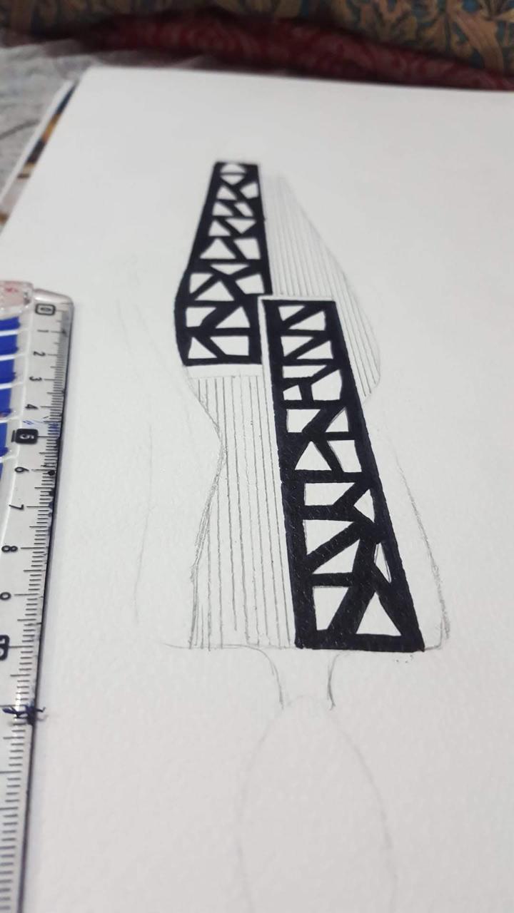 Geometric Pattern Technical Drawing