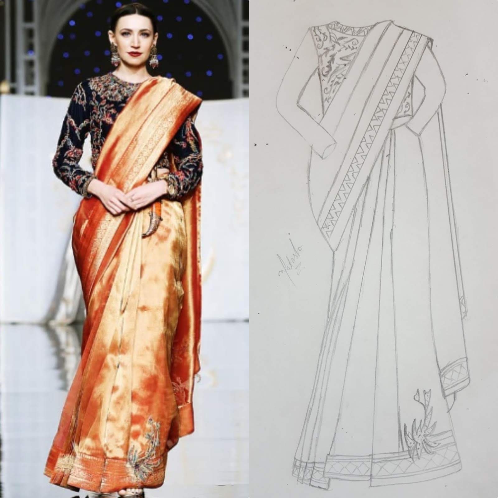 Orange Saree Concept