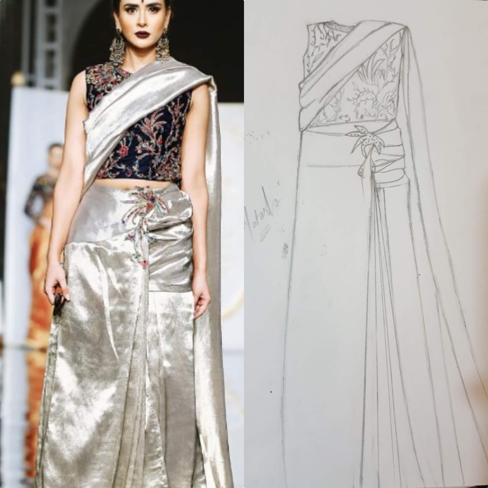 Silver Saree Concept