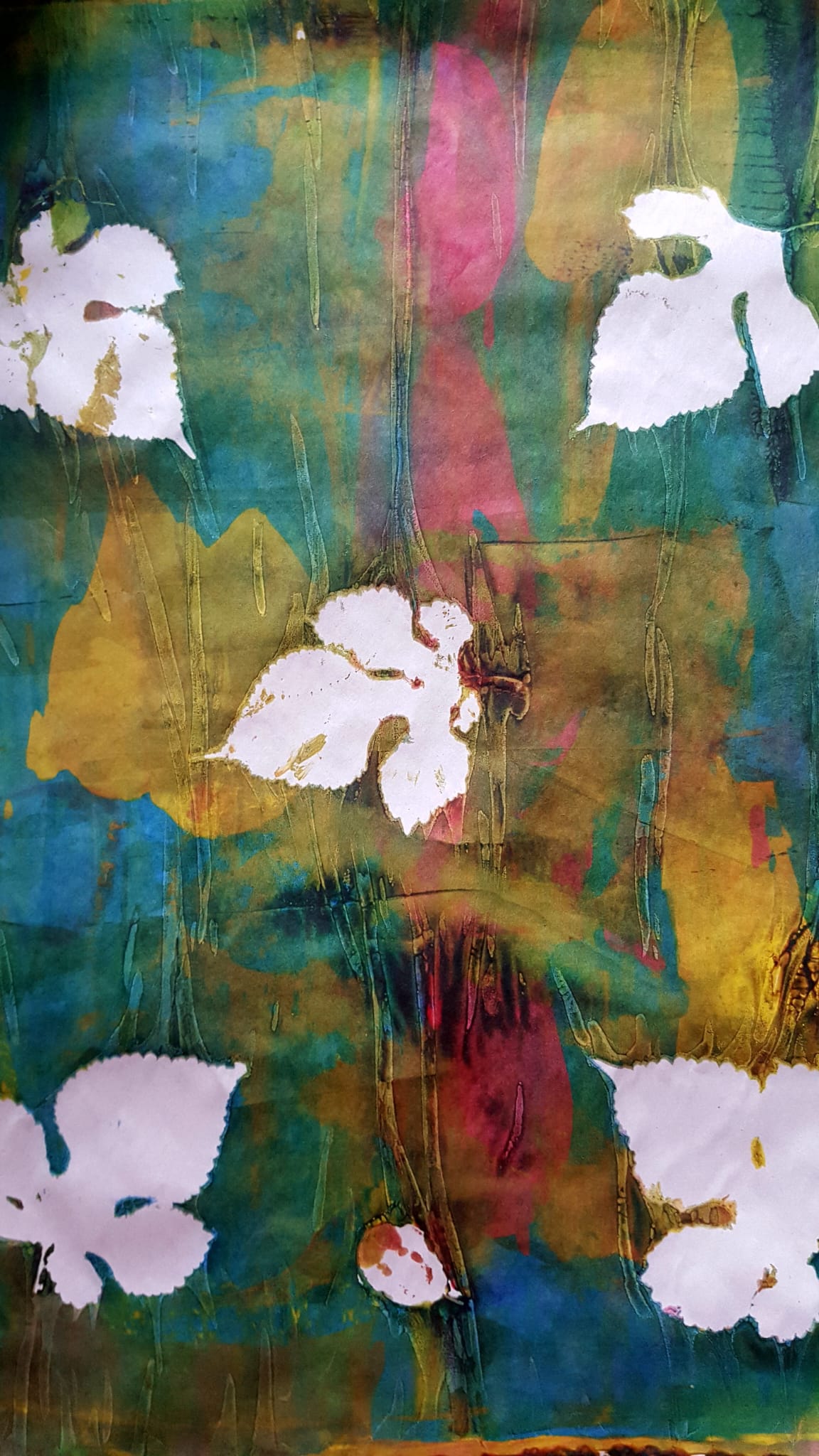 Screen Printing - White Flowers
